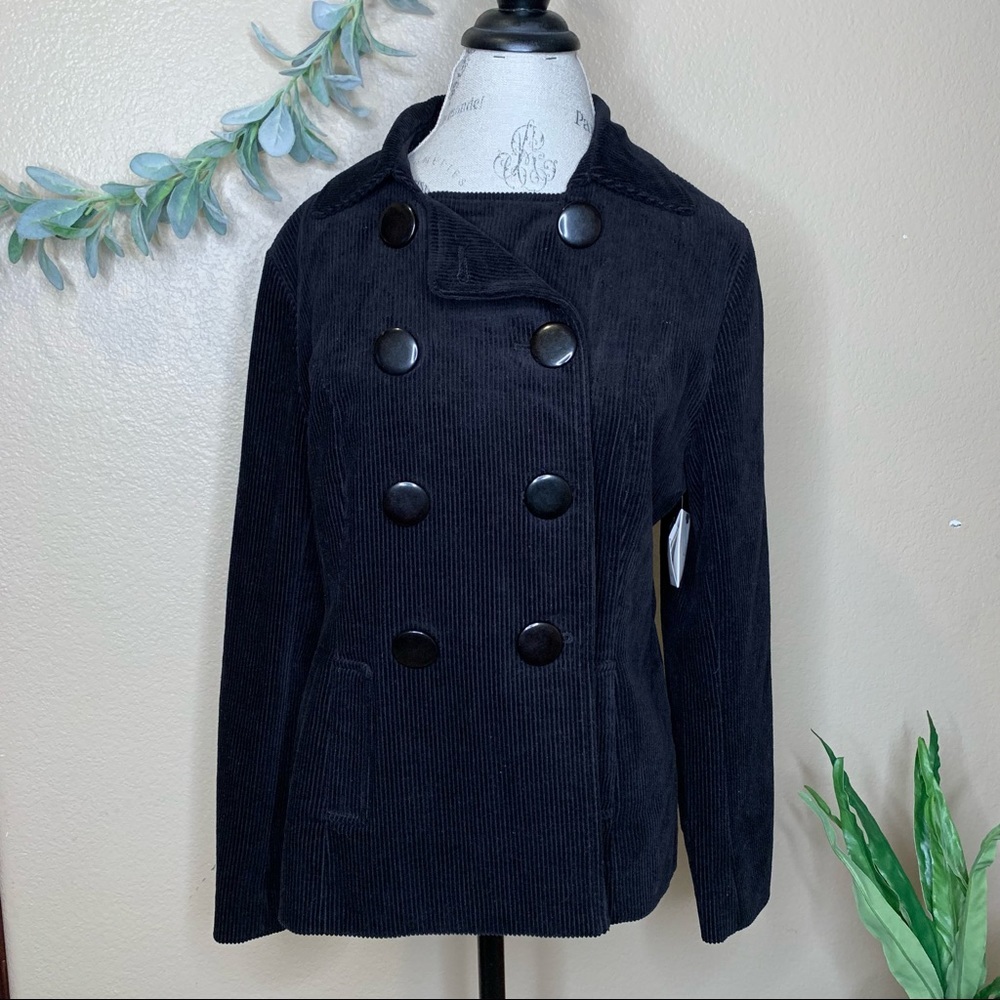 Luii ~  Black Corduroy Peacoat Size L